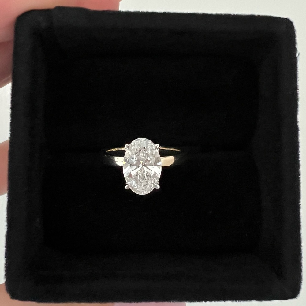 Two Tone Oval Engagement Ring